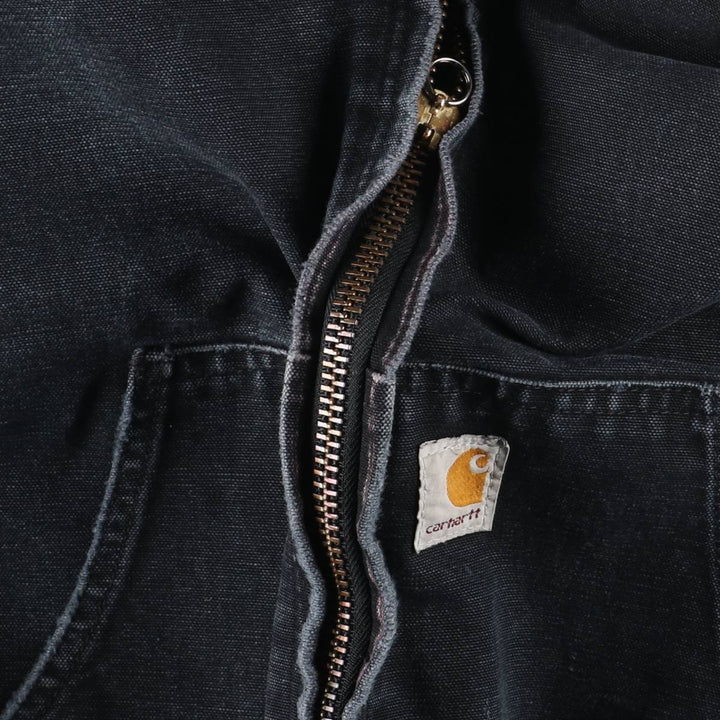 00'S Carhartt Active Jacket, Padded Duck Full Zip Hoodie, Men's XXL cotton black type Vintage Second Hand