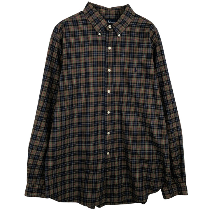Ralph Lauren Classic Fit Long Sleeve Button Down Check Shirt Men's XL cotton black type Vintage Second Hand