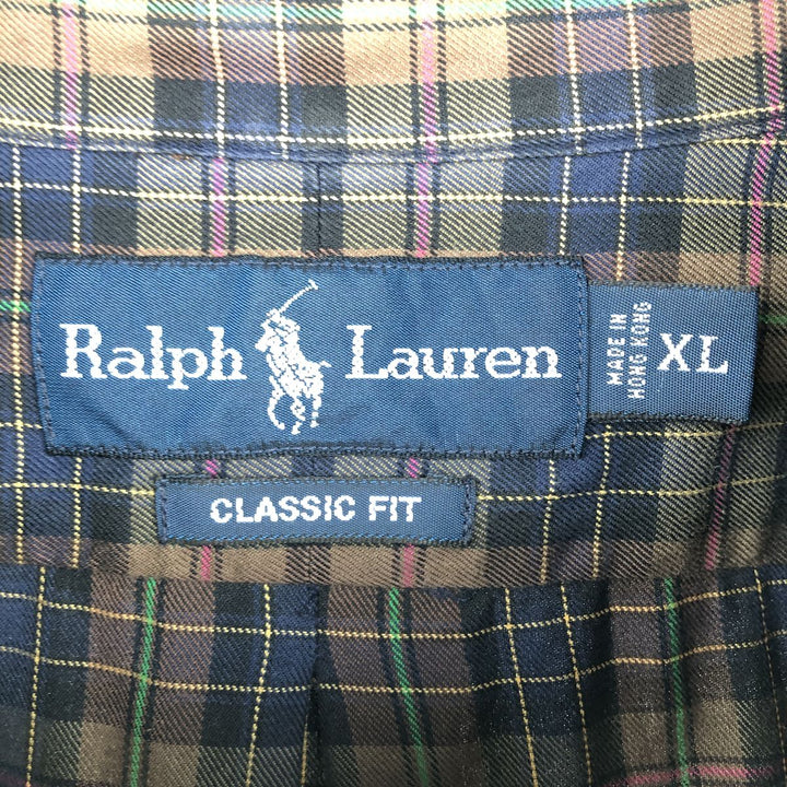 Ralph Lauren Classic Fit Long Sleeve Button Down Check Shirt Men's XL cotton black type Vintage Second Hand