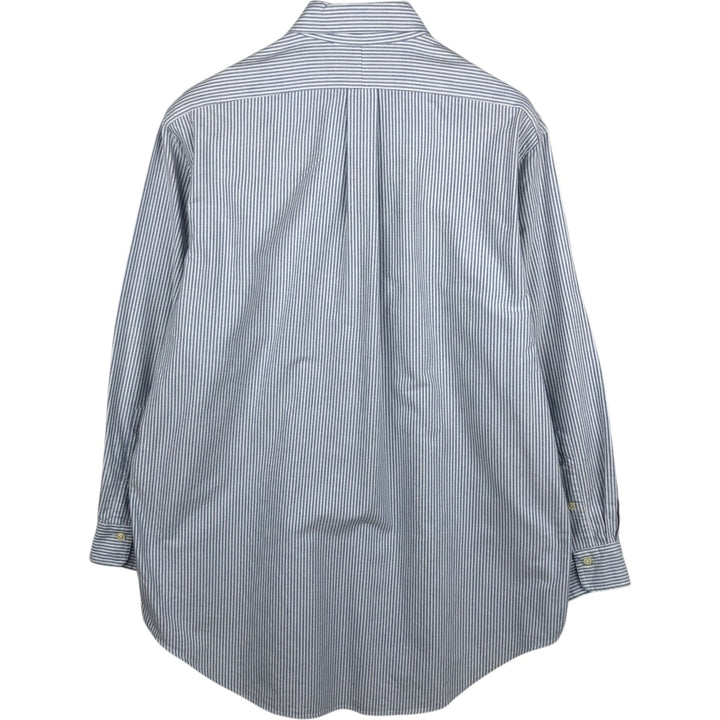 Ralph Lauren long sleeve button down striped shirt, men's size L cotton white type Vintage Second Hand