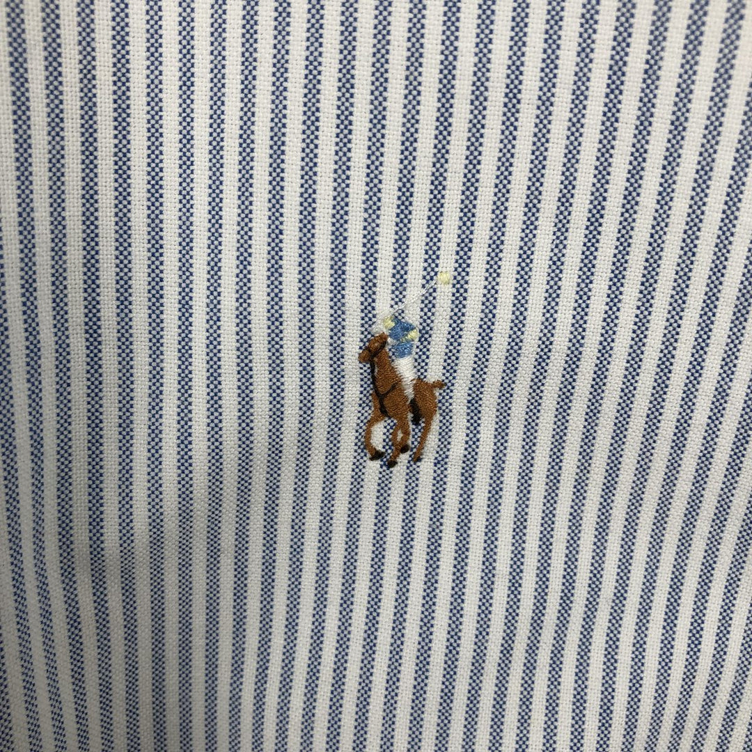 Ralph Lauren long sleeve button down striped shirt, men's size L cotton white type Vintage Second Hand