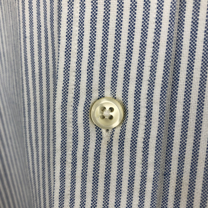 Ralph Lauren long sleeve button down striped shirt, men's size L cotton white type Vintage Second Hand