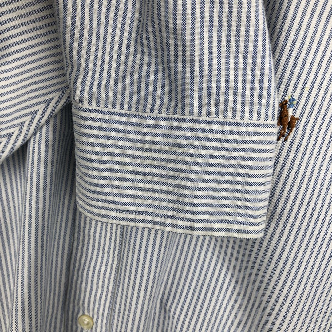 Ralph Lauren long sleeve button down striped shirt, men's size L cotton white type Vintage Second Hand