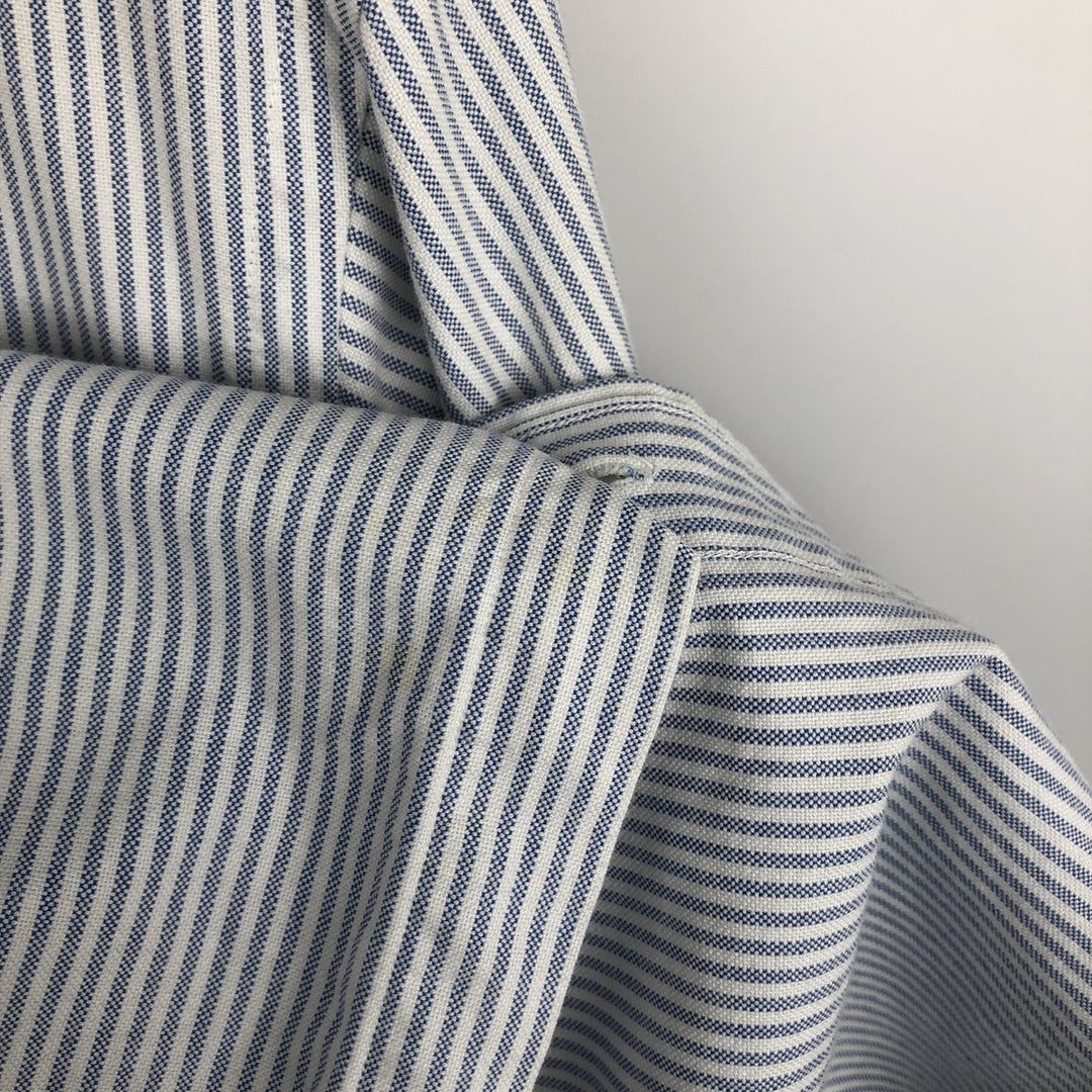 Ralph Lauren long sleeve button down striped shirt, men's size L cotton white type Vintage Second Hand
