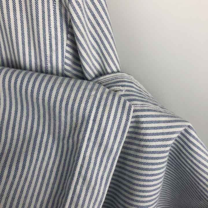 Ralph Lauren long sleeve button down striped shirt, men's size L cotton white type Vintage Second Hand