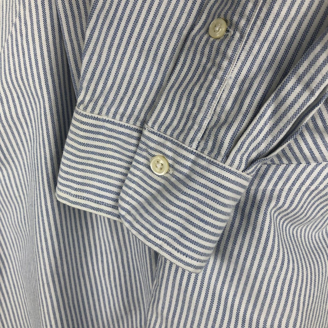 Ralph Lauren long sleeve button down striped shirt, men's size L cotton white type Vintage Second Hand