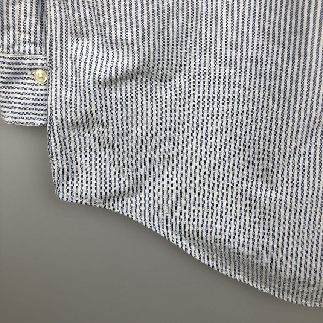Ralph Lauren long sleeve button down striped shirt, men's size L cotton white type Vintage Second Hand