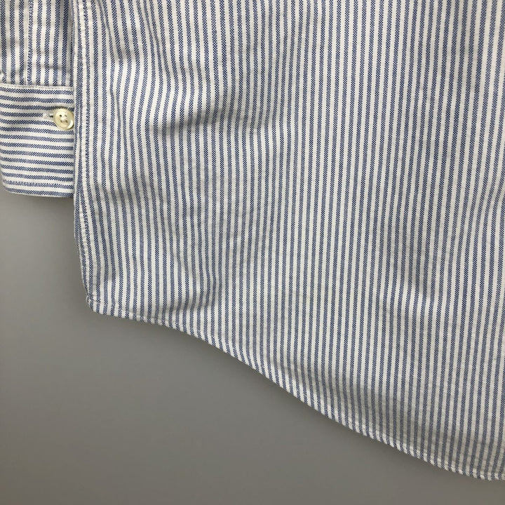 Ralph Lauren long sleeve button down striped shirt, men's size L cotton white type Vintage Second Hand