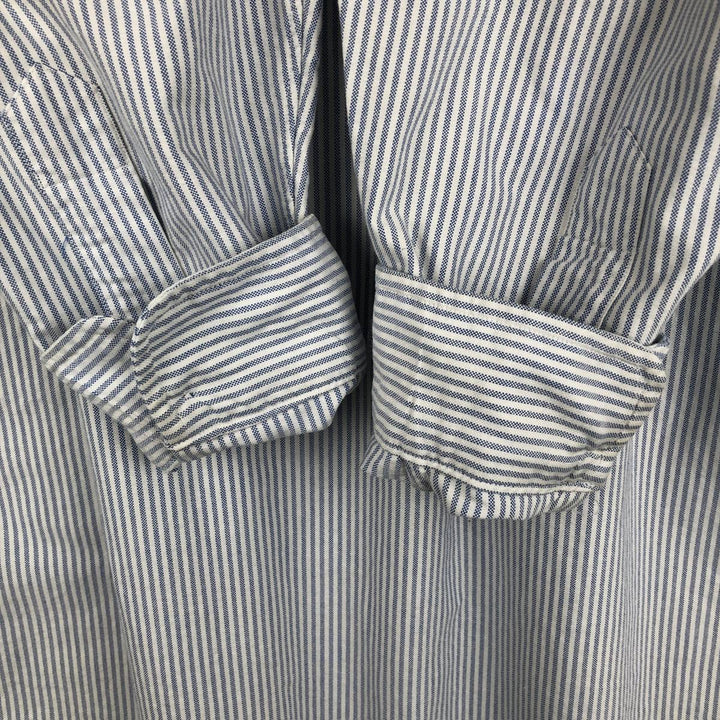 Ralph Lauren long sleeve button down striped shirt, men's size L cotton white type Vintage Second Hand