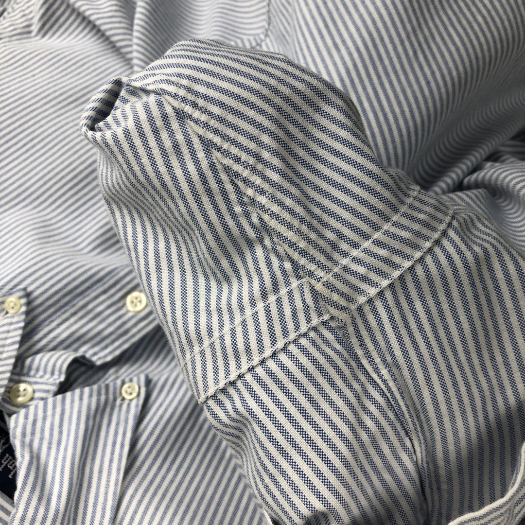 Ralph Lauren long sleeve button down striped shirt, men's size L cotton white type Vintage Second Hand