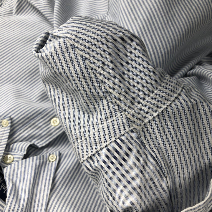 Ralph Lauren long sleeve button down striped shirt, men's size L cotton white type Vintage Second Hand