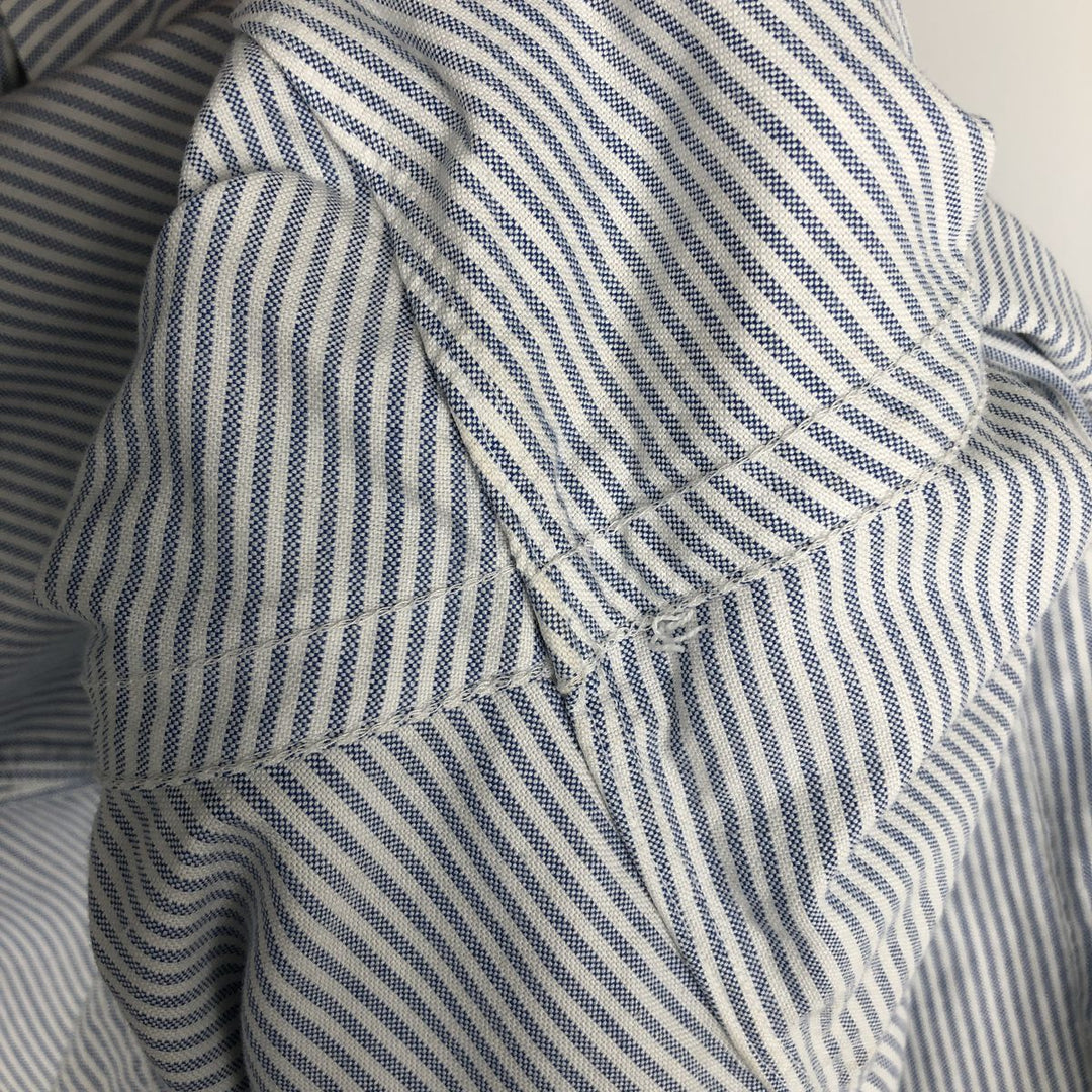 Ralph Lauren long sleeve button down striped shirt, men's size L cotton white type Vintage Second Hand