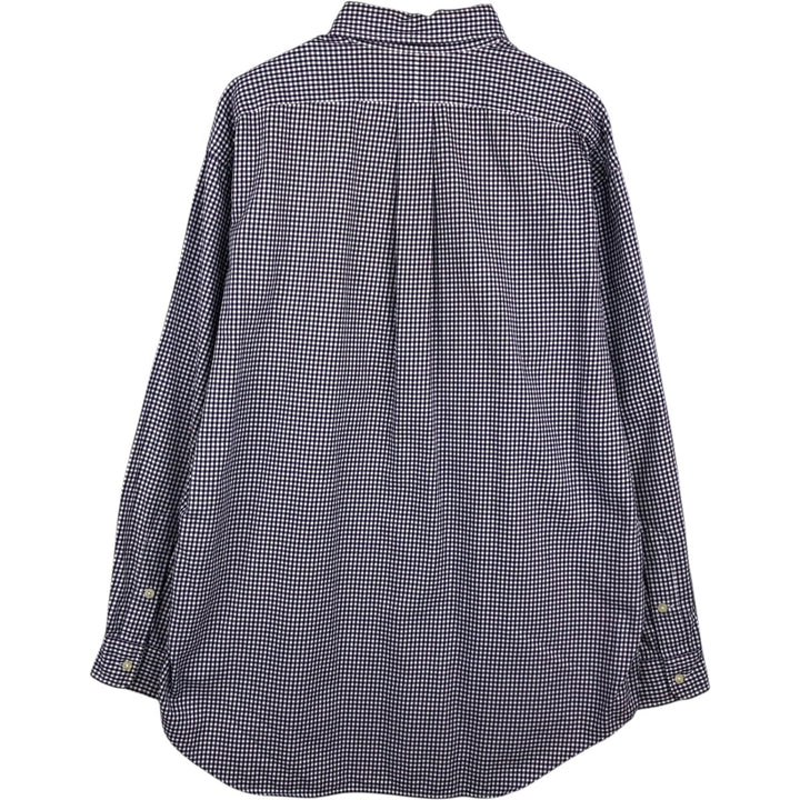 Ralph Lauren GOLF TILDEN Gingham Check Long-Sleeve Button-Down Check Shirt, Men's Size L (approx.) cotton purple type Vintage Second Hand