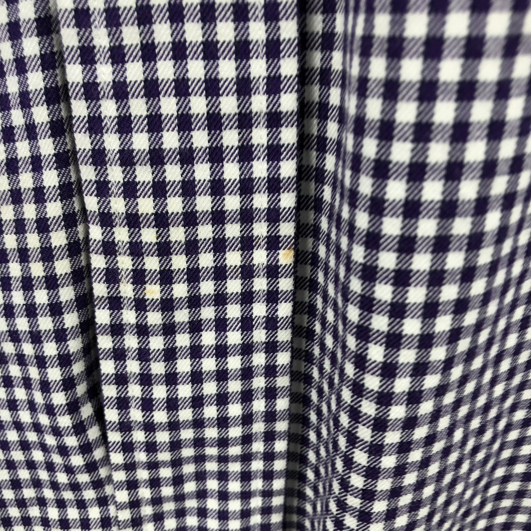 Ralph Lauren GOLF TILDEN Gingham Check Long-Sleeve Button-Down Check Shirt, Men's Size L (approx.) cotton purple type Vintage Second Hand