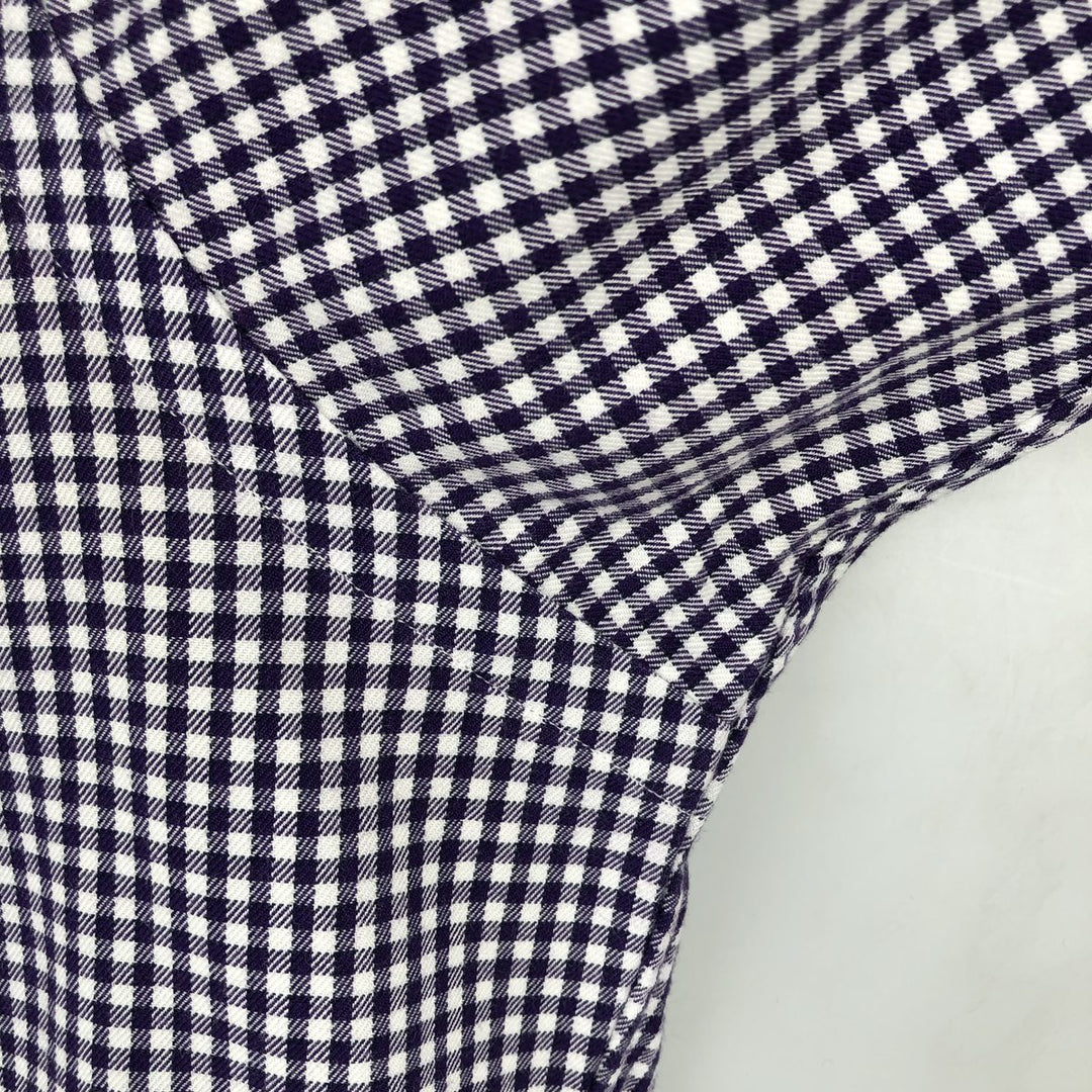 Ralph Lauren GOLF TILDEN Gingham Check Long-Sleeve Button-Down Check Shirt, Men's Size L (approx.) cotton purple type Vintage Second Hand