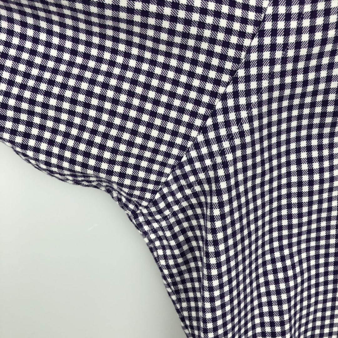 Ralph Lauren GOLF TILDEN Gingham Check Long-Sleeve Button-Down Check Shirt, Men's Size L (approx.) cotton purple type Vintage Second Hand