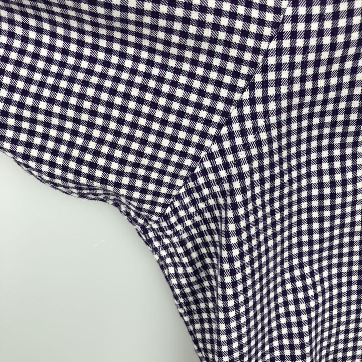 Ralph Lauren GOLF TILDEN Gingham Check Long-Sleeve Button-Down Check Shirt, Men's Size L (approx.) cotton purple type Vintage Second Hand