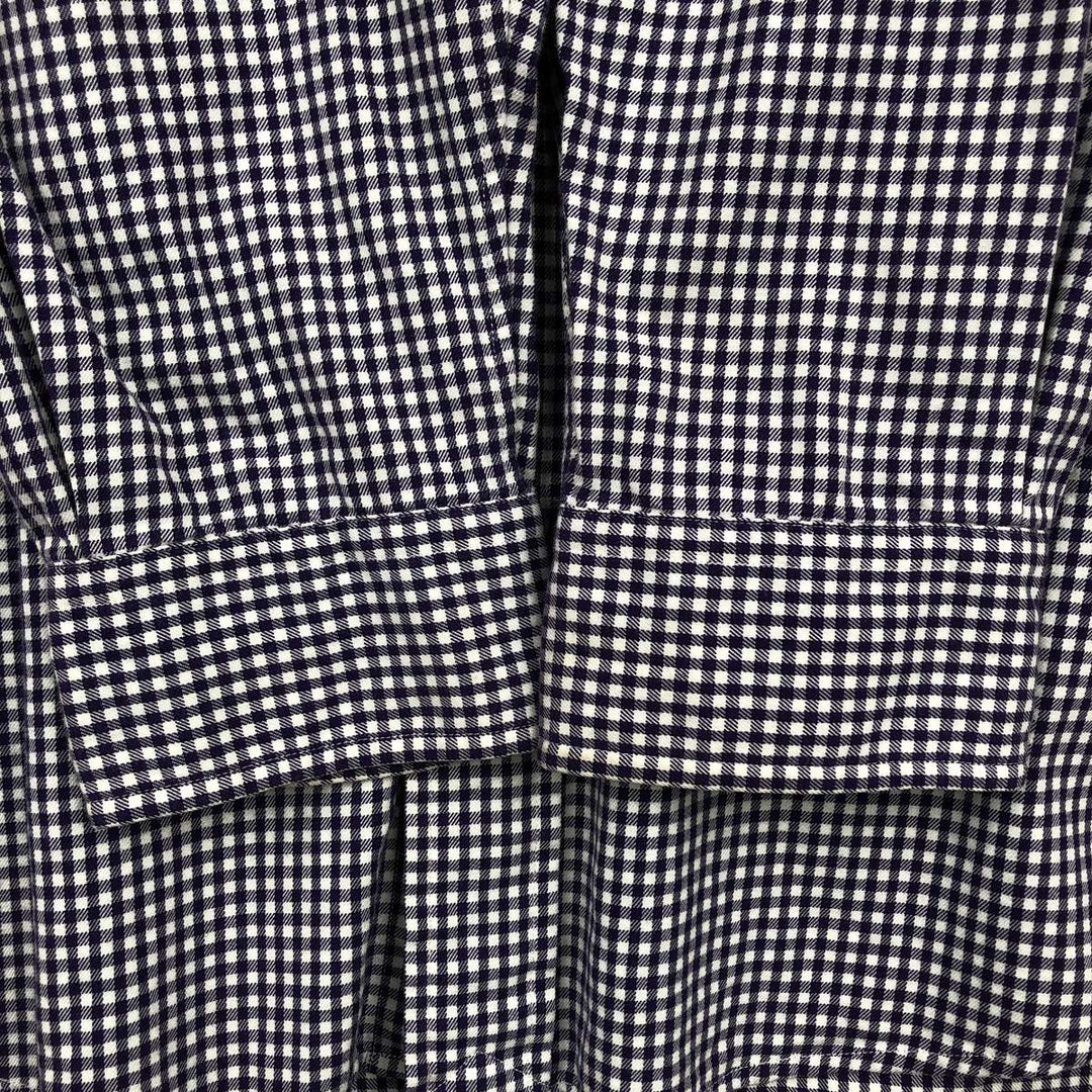 Ralph Lauren GOLF TILDEN Gingham Check Long-Sleeve Button-Down Check Shirt, Men's Size L (approx.) cotton purple type Vintage Second Hand