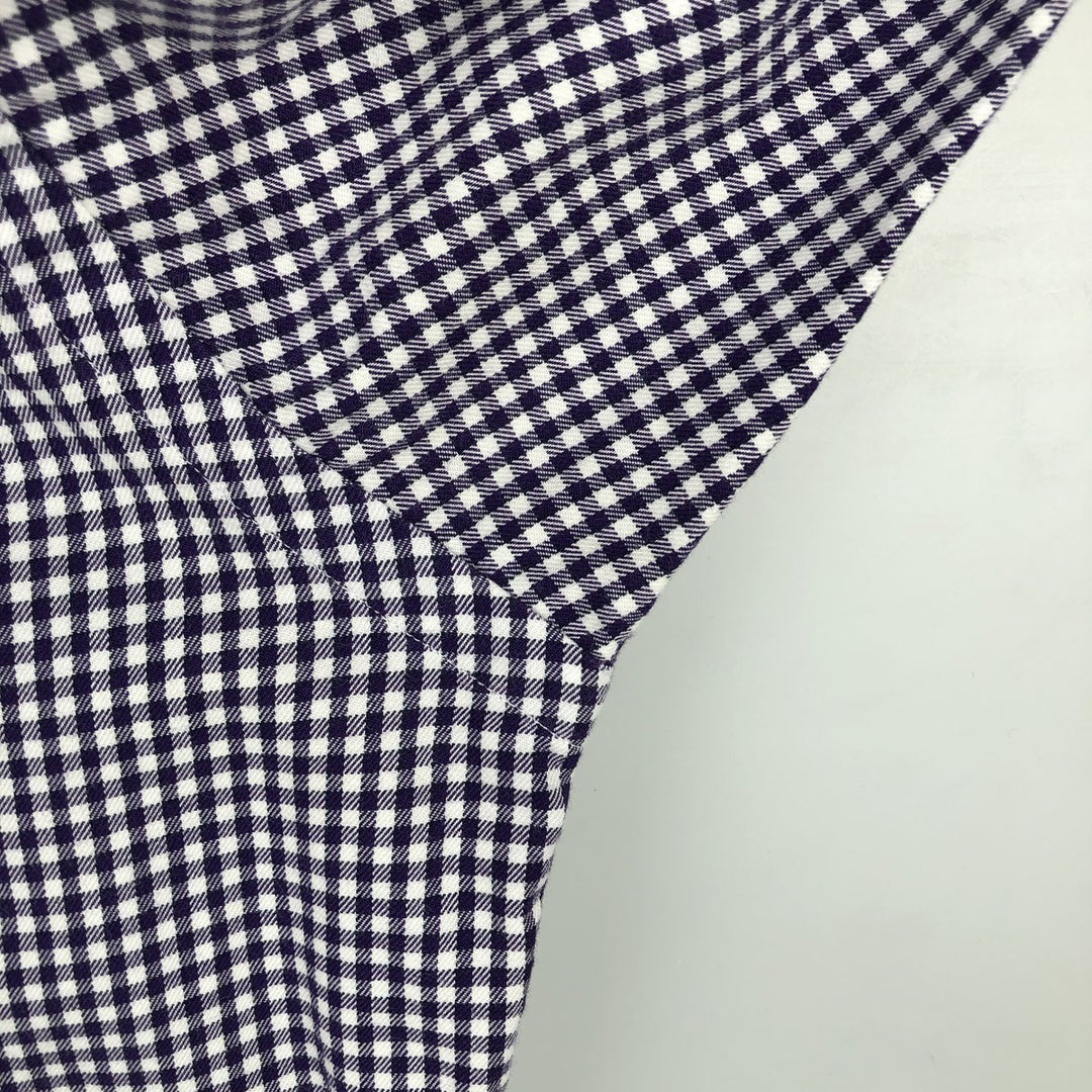 Ralph Lauren GOLF TILDEN Gingham Check Long-Sleeve Button-Down Check Shirt, Men's Size L (approx.) cotton purple type Vintage Second Hand