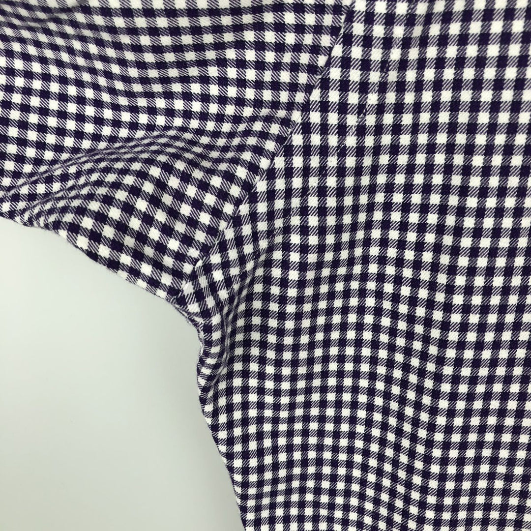 Ralph Lauren GOLF TILDEN Gingham Check Long-Sleeve Button-Down Check Shirt, Men's Size L (approx.) cotton purple type Vintage Second Hand