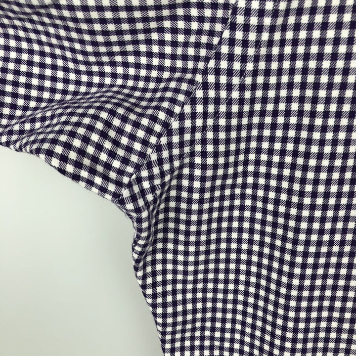 Ralph Lauren GOLF TILDEN Gingham Check Long-Sleeve Button-Down Check Shirt, Men's Size L (approx.) cotton purple type Vintage Second Hand