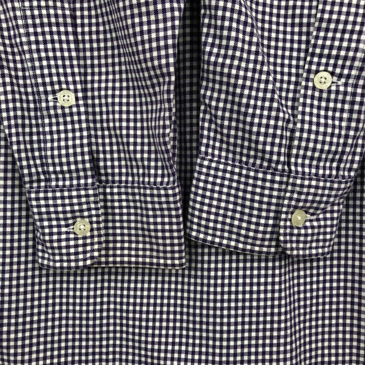 Ralph Lauren GOLF TILDEN Gingham Check Long-Sleeve Button-Down Check Shirt, Men's Size L (approx.) cotton purple type Vintage Second Hand