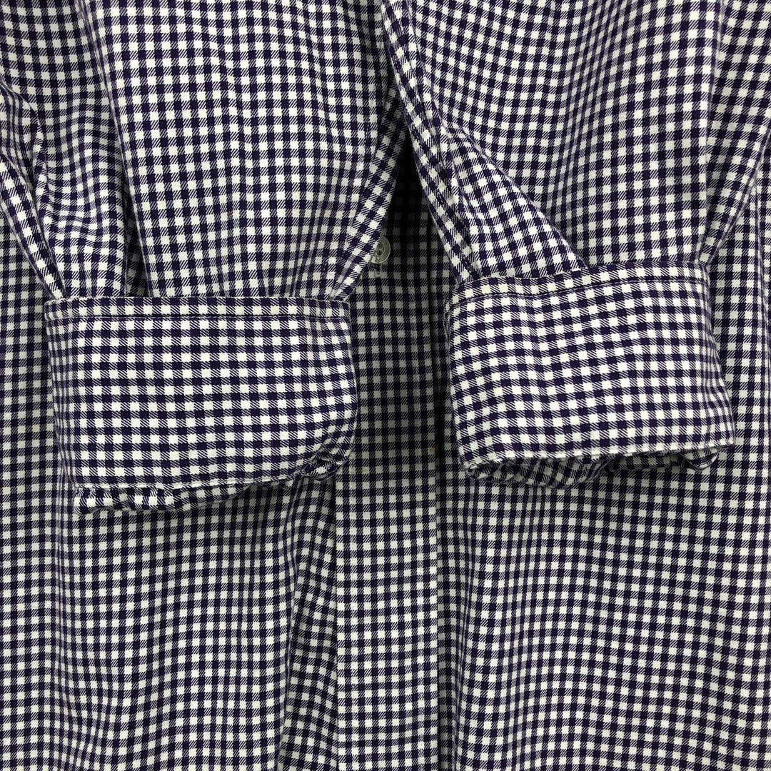 Ralph Lauren GOLF TILDEN Gingham Check Long-Sleeve Button-Down Check Shirt, Men's Size L (approx.) cotton purple type Vintage Second Hand