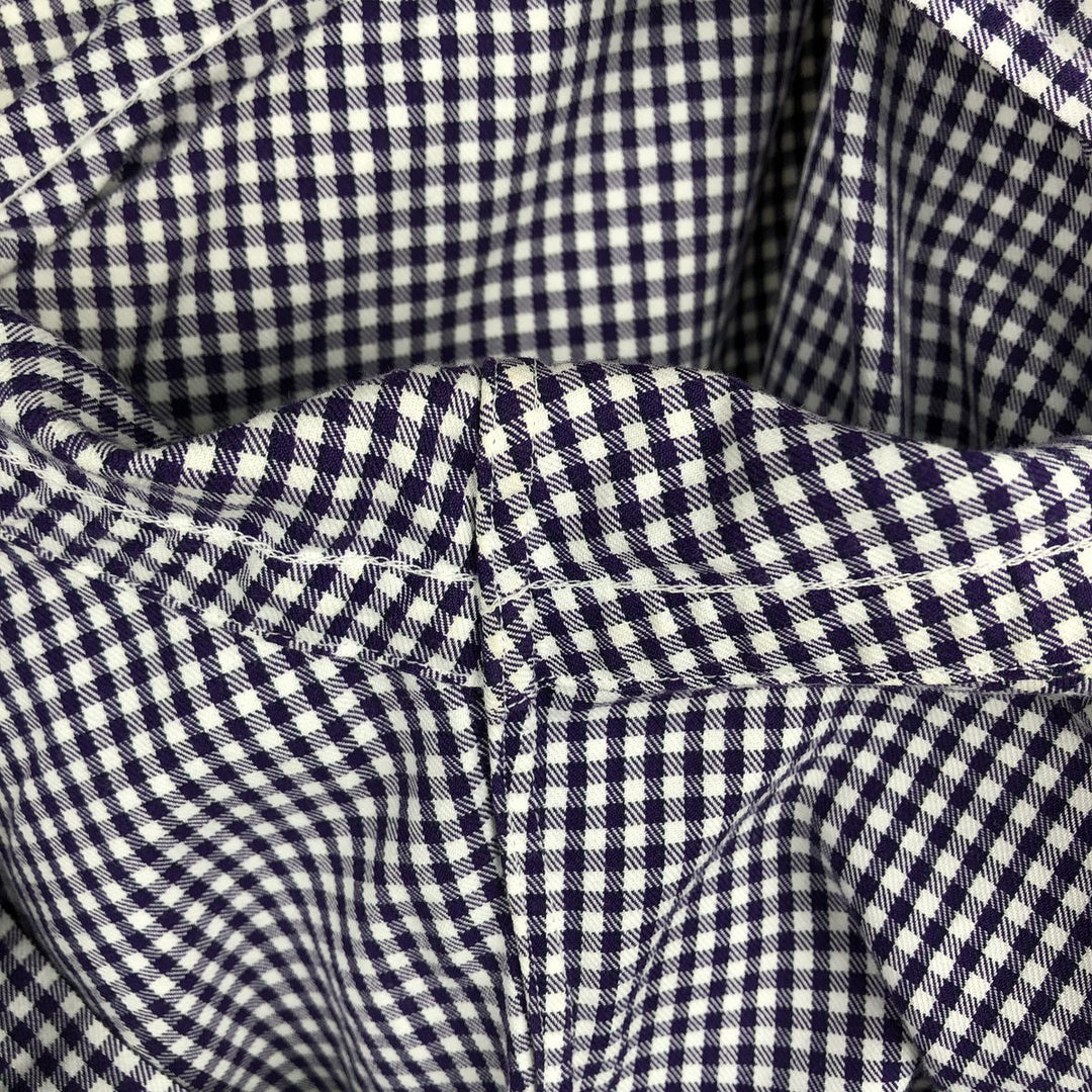 Ralph Lauren GOLF TILDEN Gingham Check Long-Sleeve Button-Down Check Shirt, Men's Size L (approx.) cotton purple type Vintage Second Hand