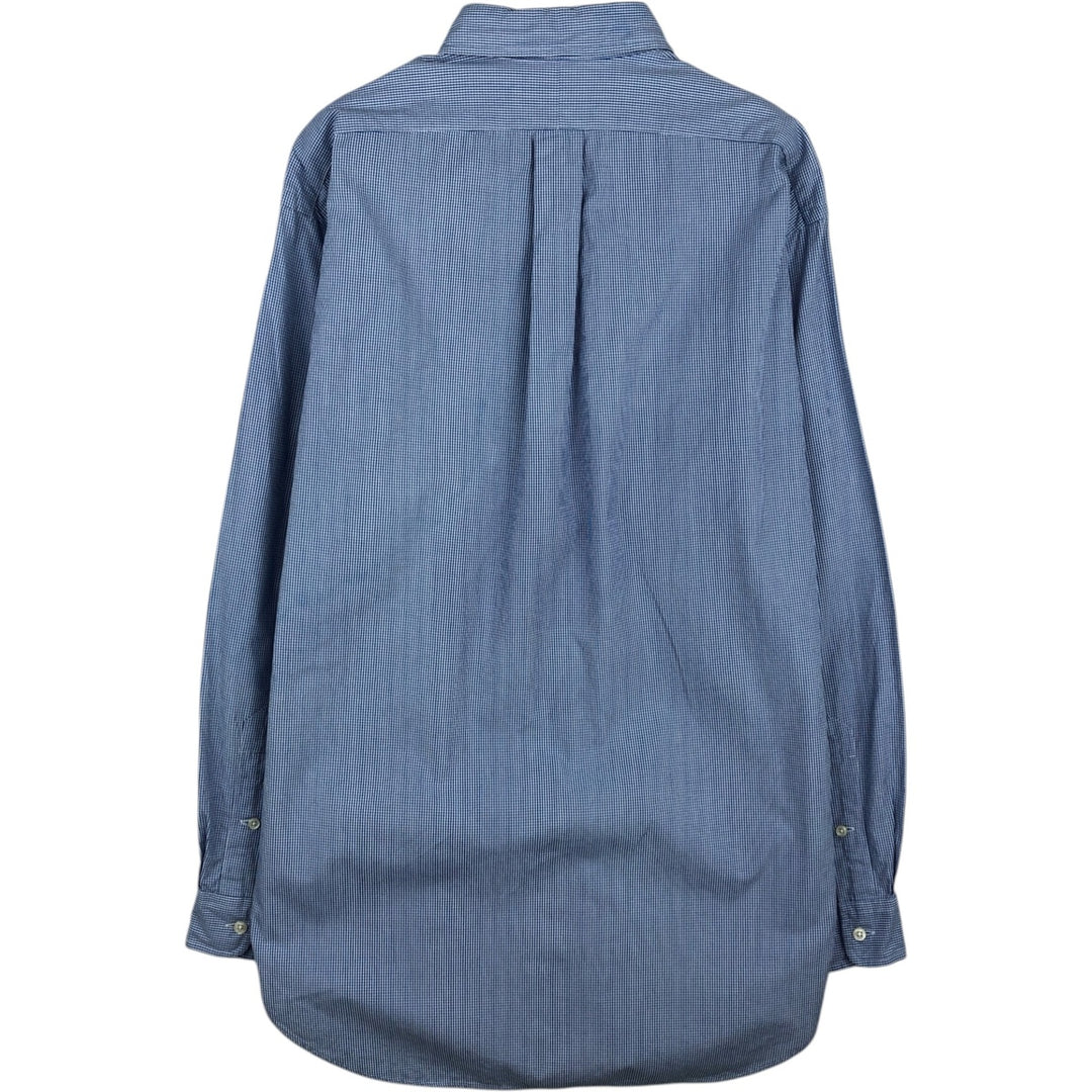 Ralph Lauren BLAKE long sleeve button down check shirt, men's size M cotton Blue type light blue Vintage Second Hand