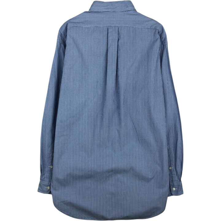 Ralph Lauren BLAKE long sleeve button down check shirt, men's size M cotton Blue type light blue Vintage Second Hand