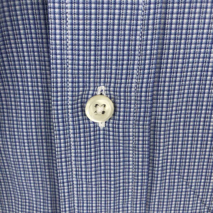 Ralph Lauren BLAKE long sleeve button down check shirt, men's XL size cotton Blue type light blue Vintage Second Hand