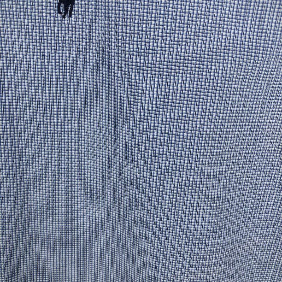 Ralph Lauren BLAKE long sleeve button down check shirt, men's XL size cotton Blue type light blue Vintage Second Hand