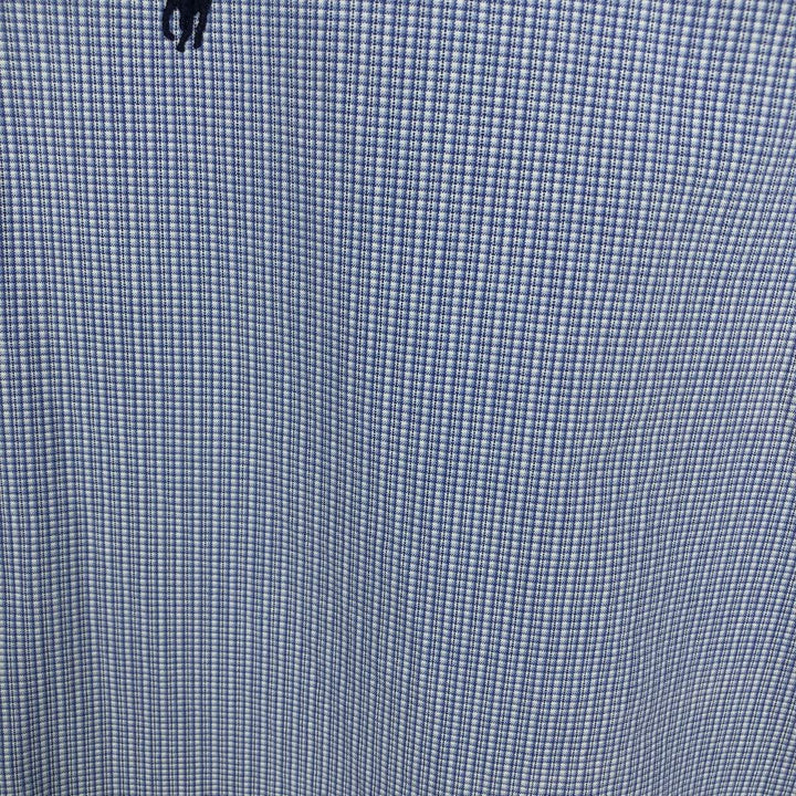 Ralph Lauren BLAKE long sleeve button down check shirt, men's XL size cotton Blue type light blue Vintage Second Hand