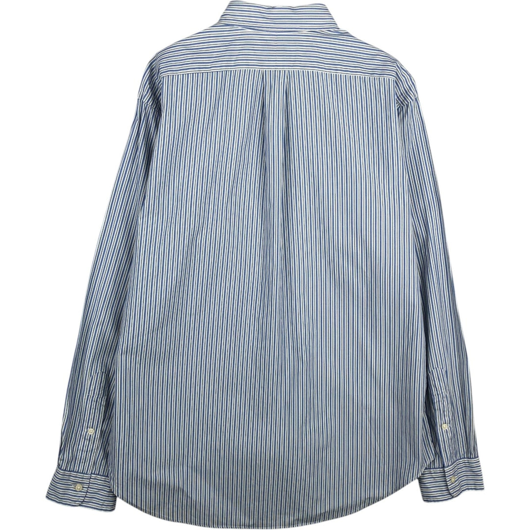 Ralph Lauren Classic Fit Multi-Stripe Long Sleeve Button-Down Striped Shirt, Men's Size L cotton white type Vintage Second Hand