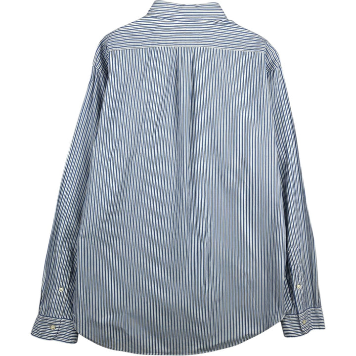 Ralph Lauren Classic Fit Multi-Stripe Long Sleeve Button-Down Striped Shirt, Men's Size L cotton white type Vintage Second Hand