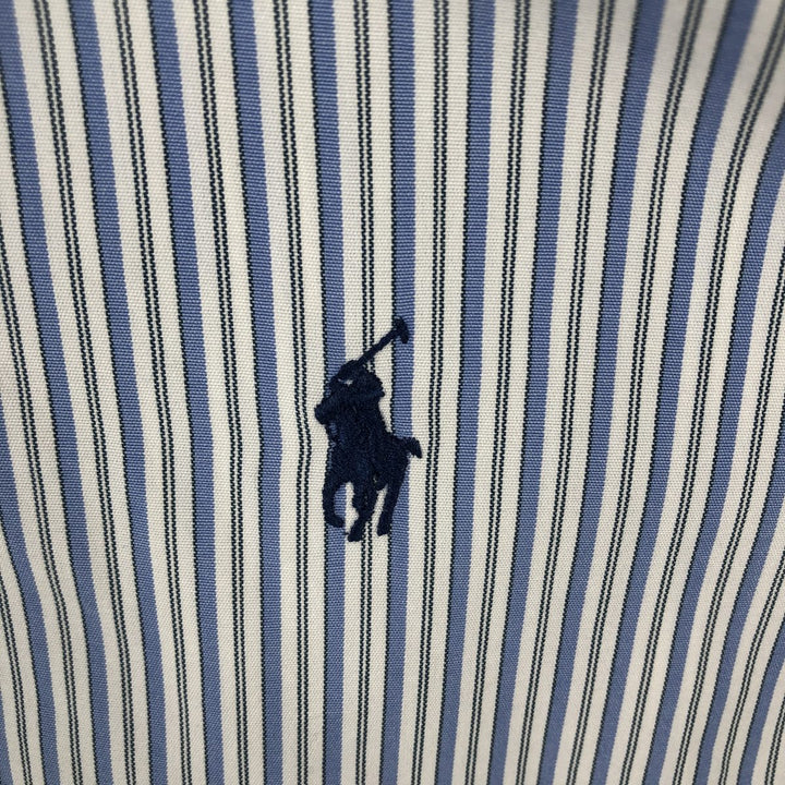 Ralph Lauren Classic Fit Multi-Stripe Long Sleeve Button-Down Striped Shirt, Men's Size L cotton white type Vintage Second Hand
