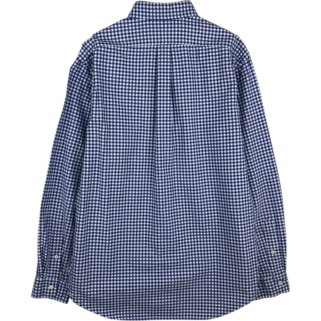 Ralph Lauren Gingham Check Long Sleeve Button-Down Check Shirt, Men's Size L cotton blue type Vintage Second Hand