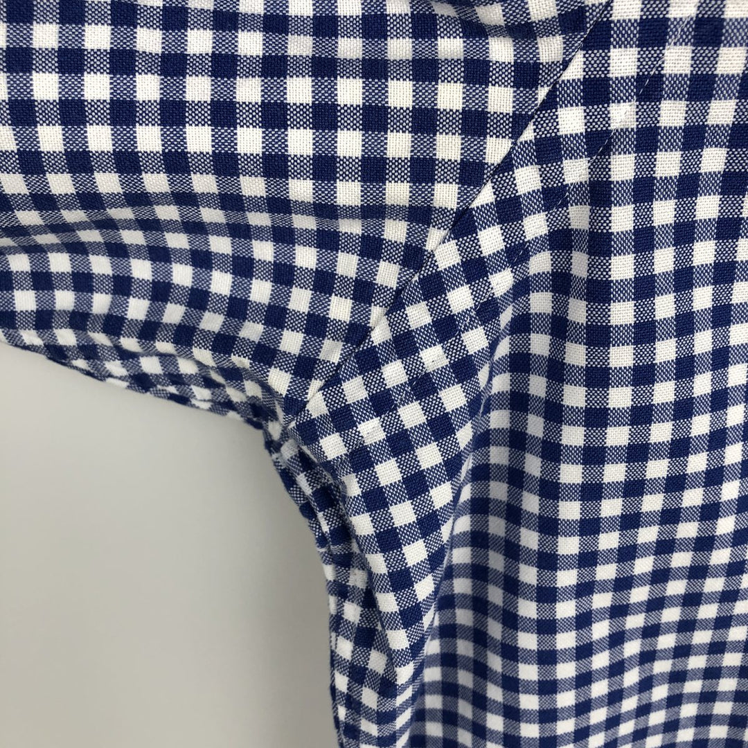 Ralph Lauren Gingham Check Long Sleeve Button-Down Check Shirt, Men's Size L cotton blue type Vintage Second Hand