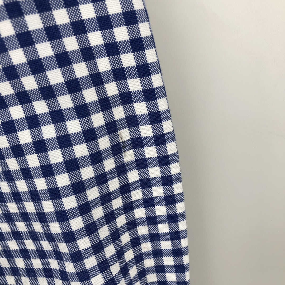 Ralph Lauren Gingham Check Long Sleeve Button-Down Check Shirt, Men's Size L cotton blue type Vintage Second Hand