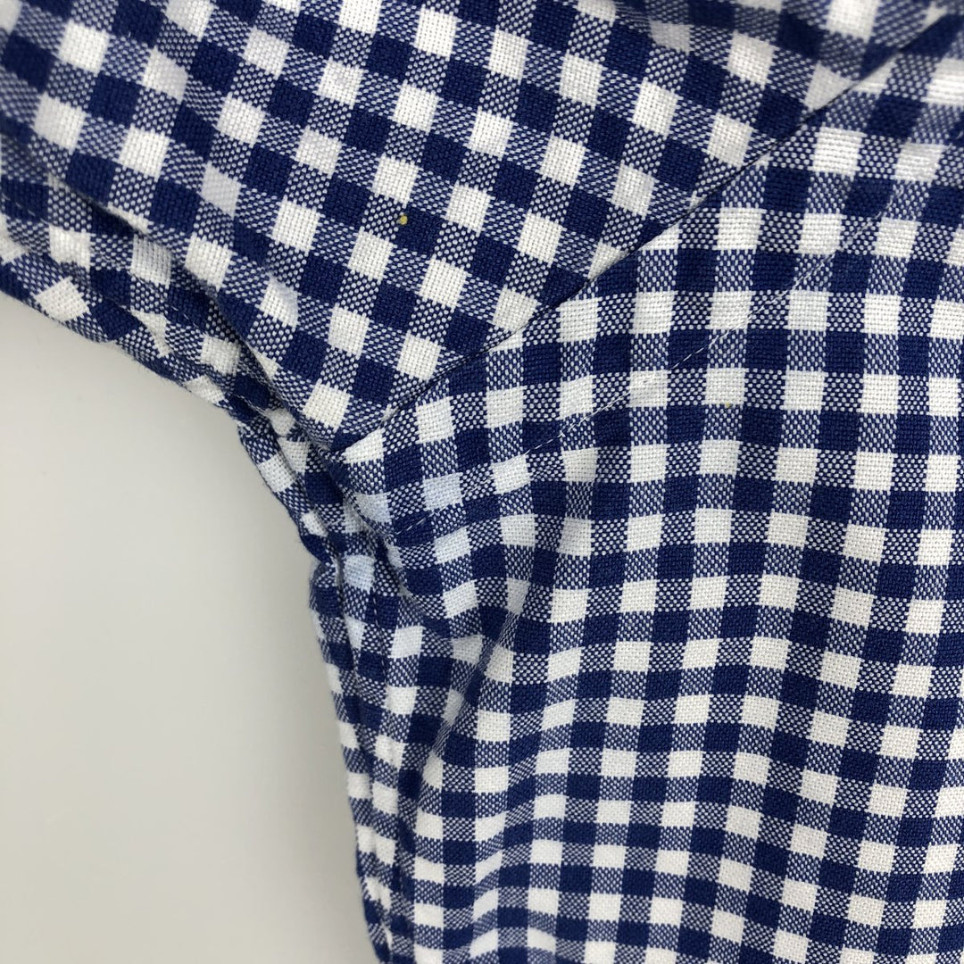 Ralph Lauren Gingham Check Long Sleeve Button-Down Check Shirt, Men's Size L cotton blue type Vintage Second Hand