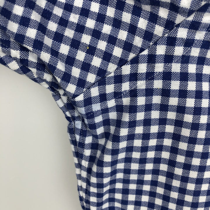 Ralph Lauren Gingham Check Long Sleeve Button-Down Check Shirt, Men's Size L cotton blue type Vintage Second Hand