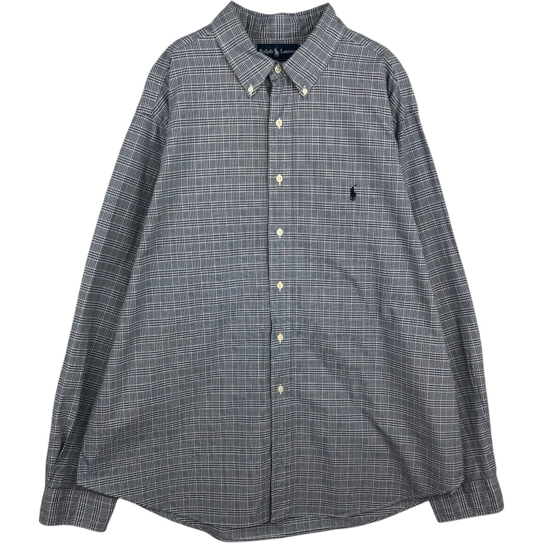 Ralph Lauren Classic Fit Long Sleeve Button Down Check Shirt Men's XXL cotton black type Vintage Second Hand