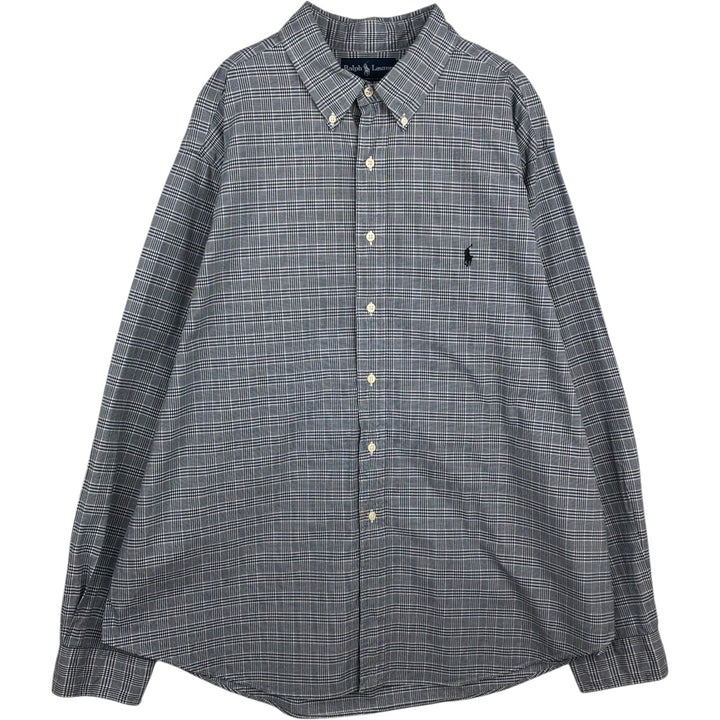 Ralph Lauren Classic Fit Long Sleeve Button Down Check Shirt Men's XXL cotton black type Vintage Second Hand