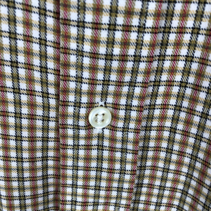 Ralph Lauren CUSTOM FIT long sleeve button down check shirt men's XL size cotton brown type Vintage Second Hand