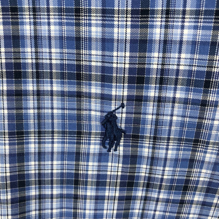 Ralph Lauren Classic Fit Long Sleeve Button Down Check Shirt, Men's Size L cotton Blue type light blue Vintage Second Hand