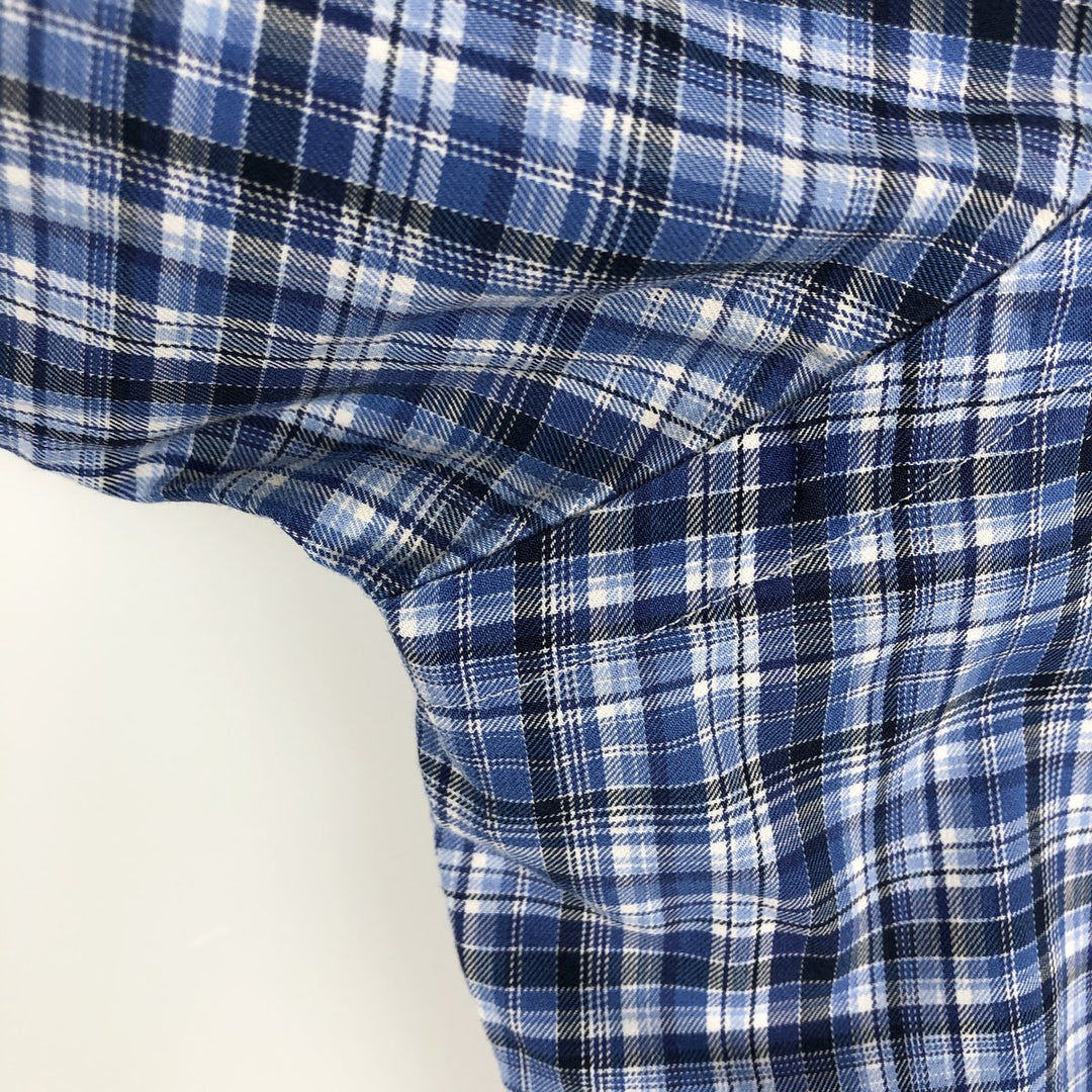 Ralph Lauren Classic Fit Long Sleeve Button Down Check Shirt, Men's Size L cotton Blue type light blue Vintage Second Hand