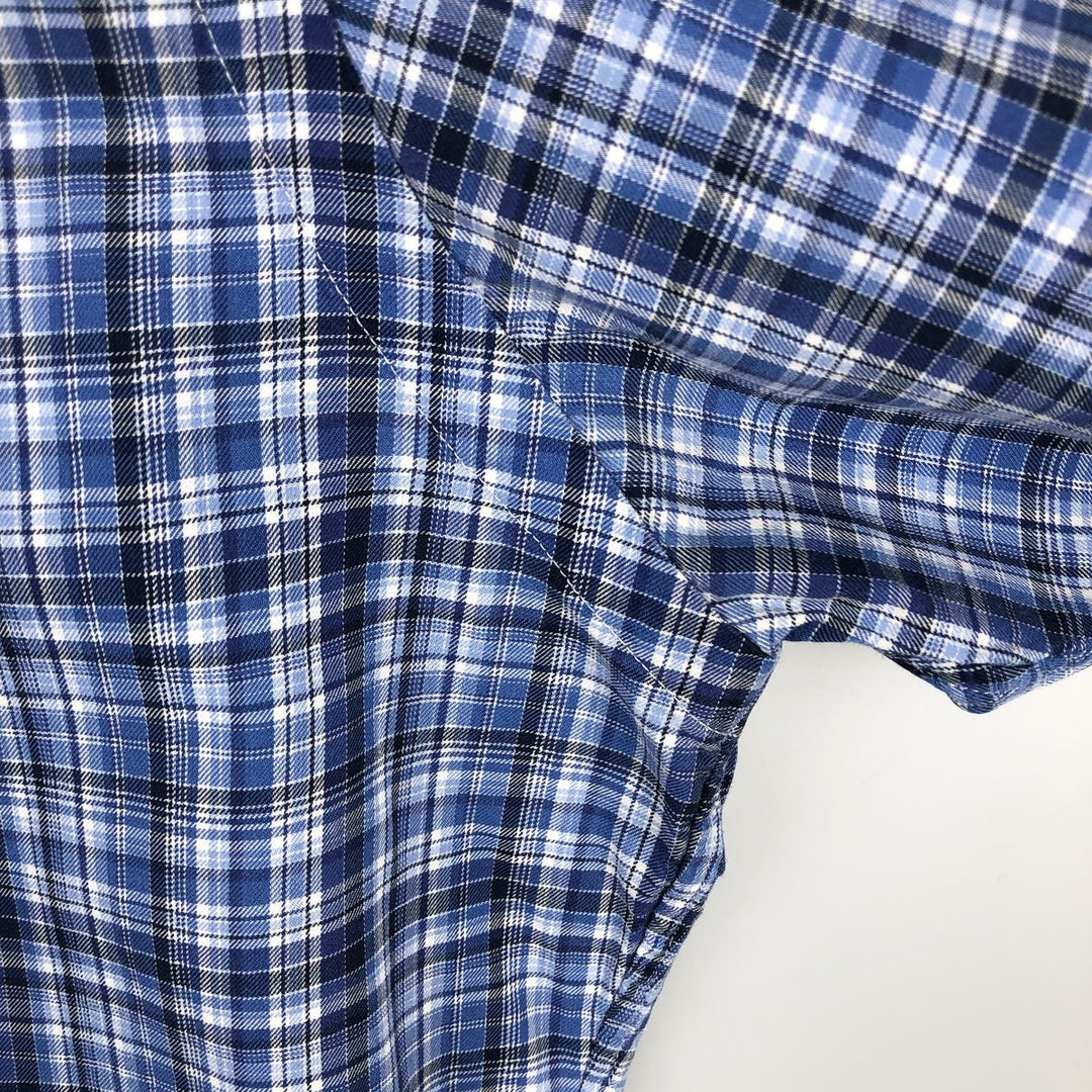 Ralph Lauren Classic Fit Long Sleeve Button Down Check Shirt, Men's Size L cotton Blue type light blue Vintage Second Hand