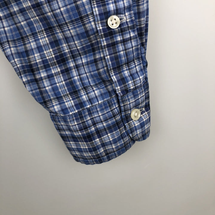 Ralph Lauren Classic Fit Long Sleeve Button Down Check Shirt, Men's Size L cotton Blue type light blue Vintage Second Hand