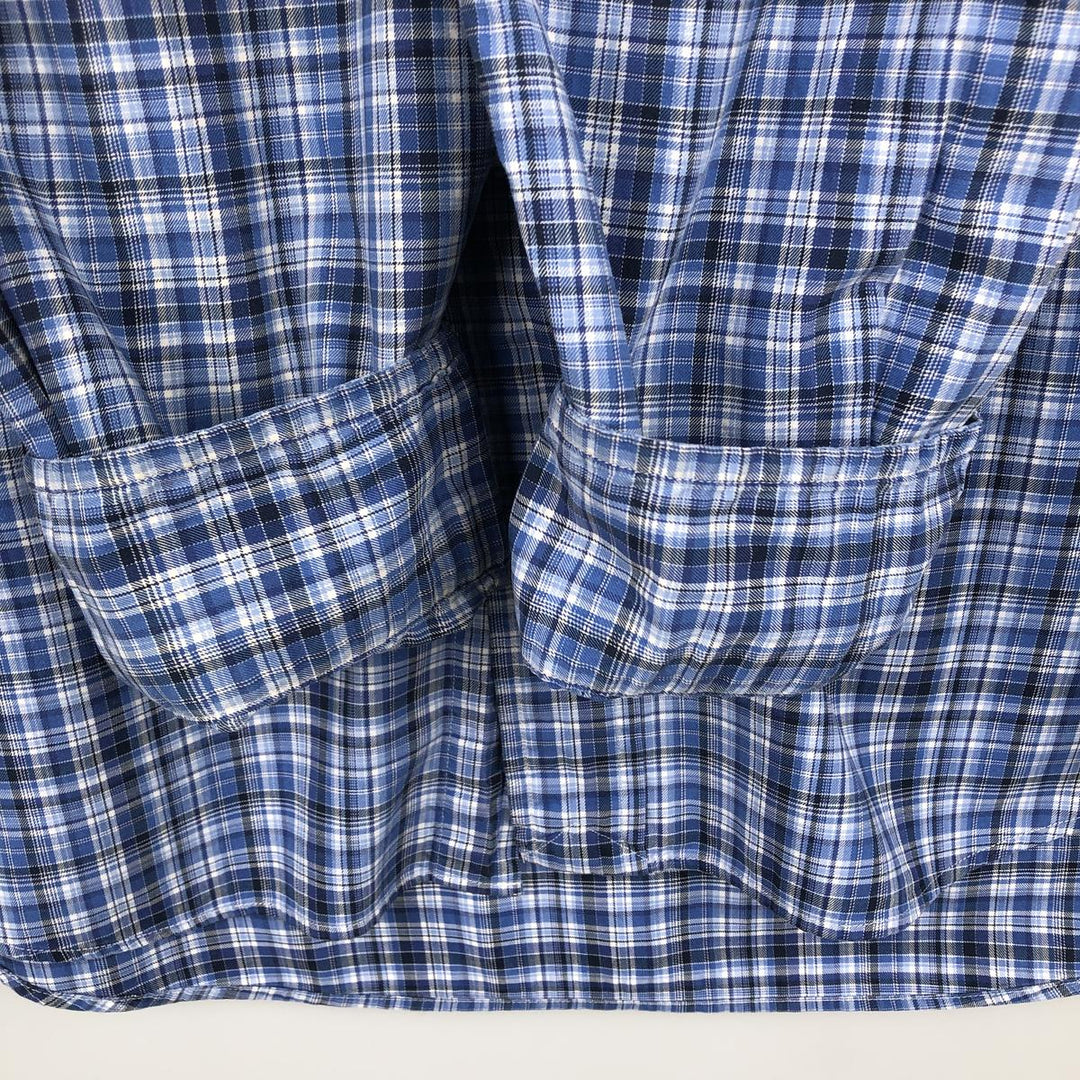 Ralph Lauren Classic Fit Long Sleeve Button Down Check Shirt, Men's Size L cotton Blue type light blue Vintage Second Hand