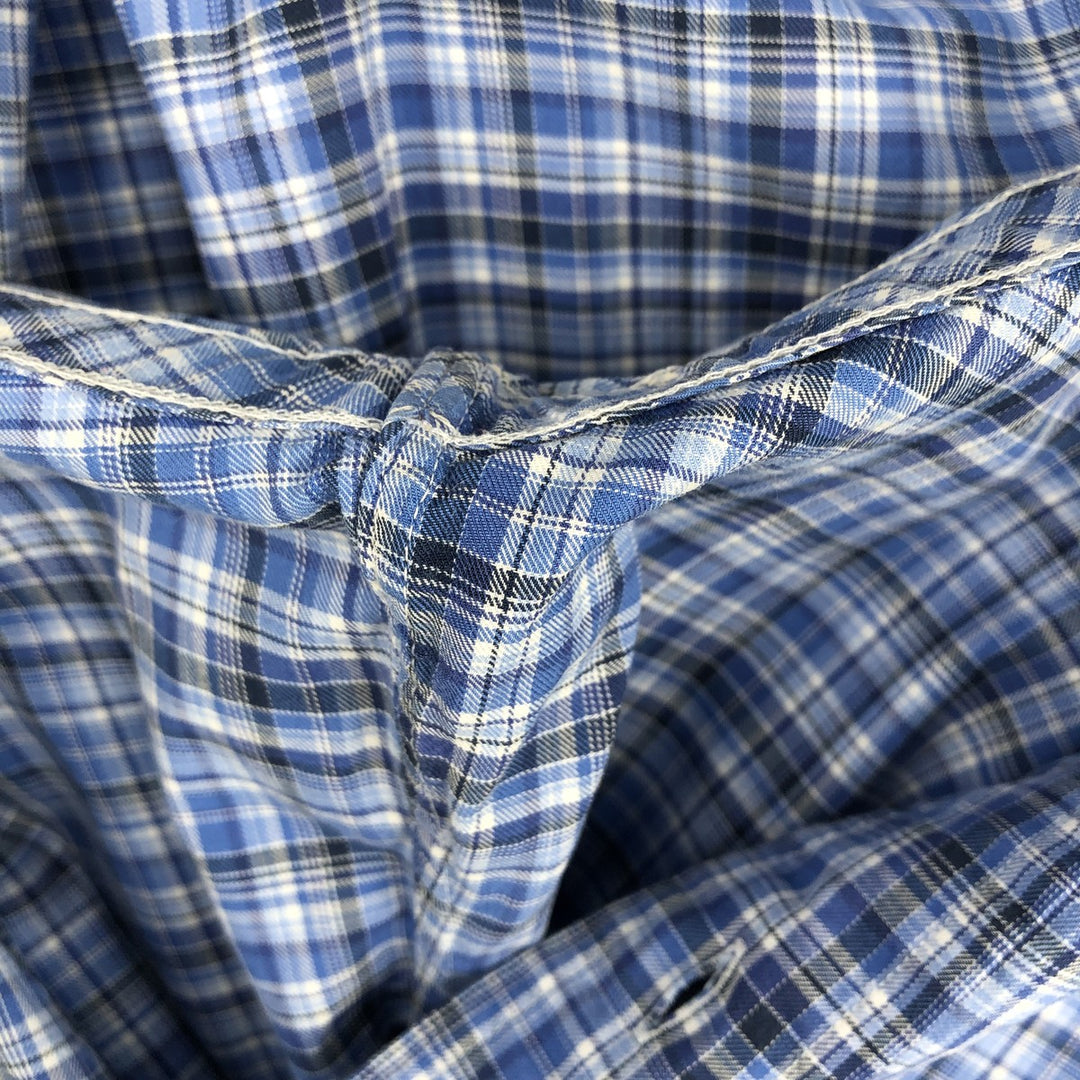 Ralph Lauren Classic Fit Long Sleeve Button Down Check Shirt, Men's Size L cotton Blue type light blue Vintage Second Hand